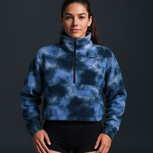 Nike One- Women's Therma-FIT Oversized 1/2-Zip Armory Navy, XS, SHIPS TODAY🎁 - Picture 2 of 4